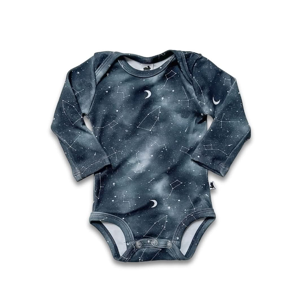 Bamboo Baby Long-Sleeved Onesie | Night Sky : Body Bébé en Bambou à Manches Longues | Ciel Nocturne