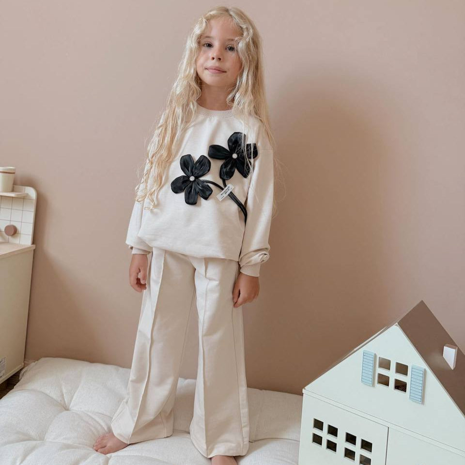 Luxury Flowers Girls Casual Set