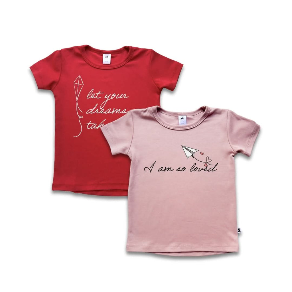 Baby/Kids Bamboo Graphic T-Shirt | "I Am So Loved" | Rosewood
