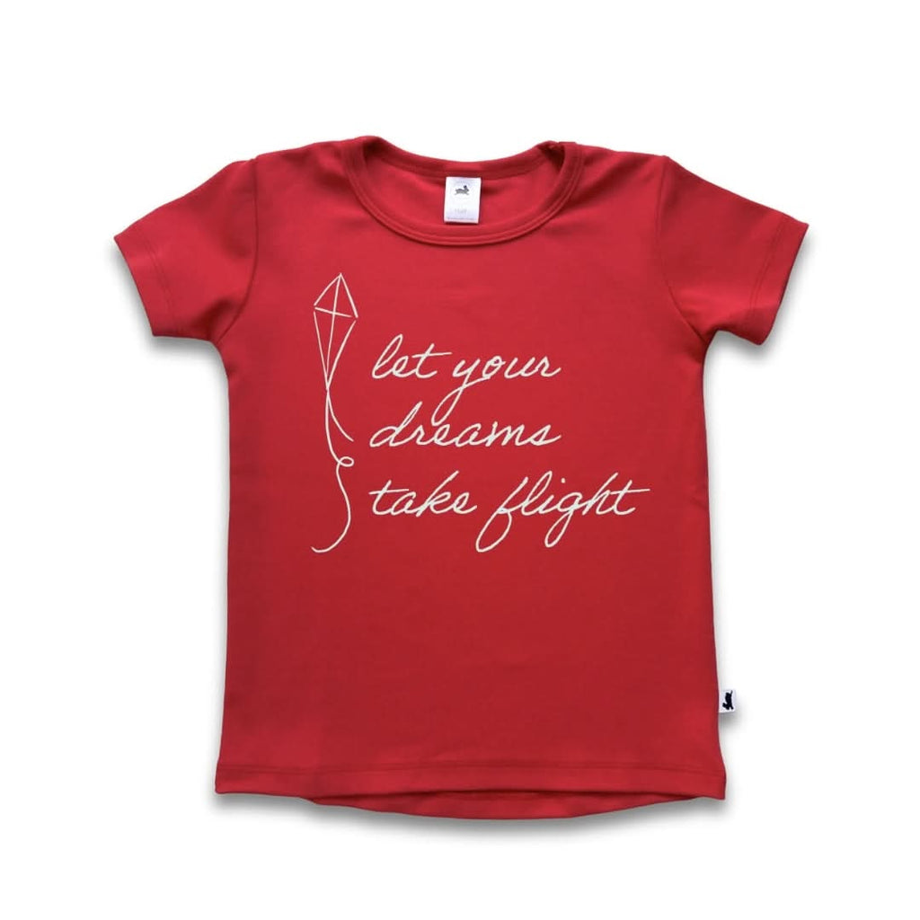 Youth Bamboo Graphic T-Shirt | "Let Your Dreams Take Flight" | Berry : T-shirt graphique bambou pour enfant | « Laissez vos rêves s'envoler » | Baies