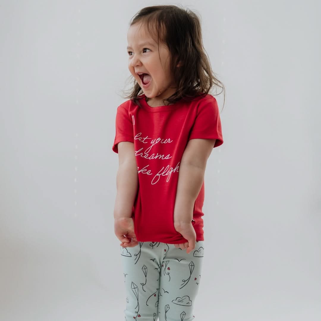 Youth Bamboo Graphic T-Shirt | "Let Your Dreams Take Flight" | Berry : T-shirt graphique bambou pour enfant | « Laissez vos rêves s'envoler » | Baies