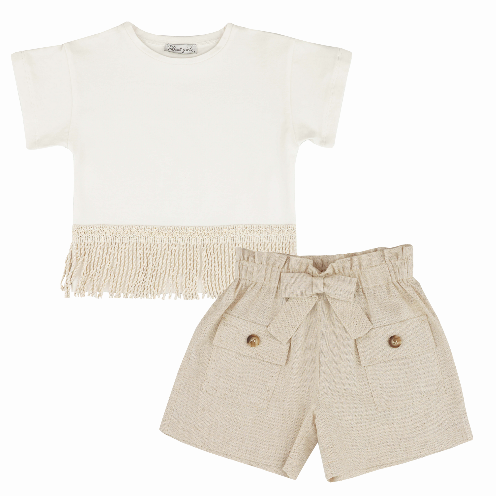 Lux Linen Girls Casual Set : Ensemble décontracté pour filles Lux Linen