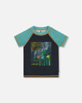 Short Sleeve Rashguard With Print Black : Rashguard à manches courtes imprimé noir