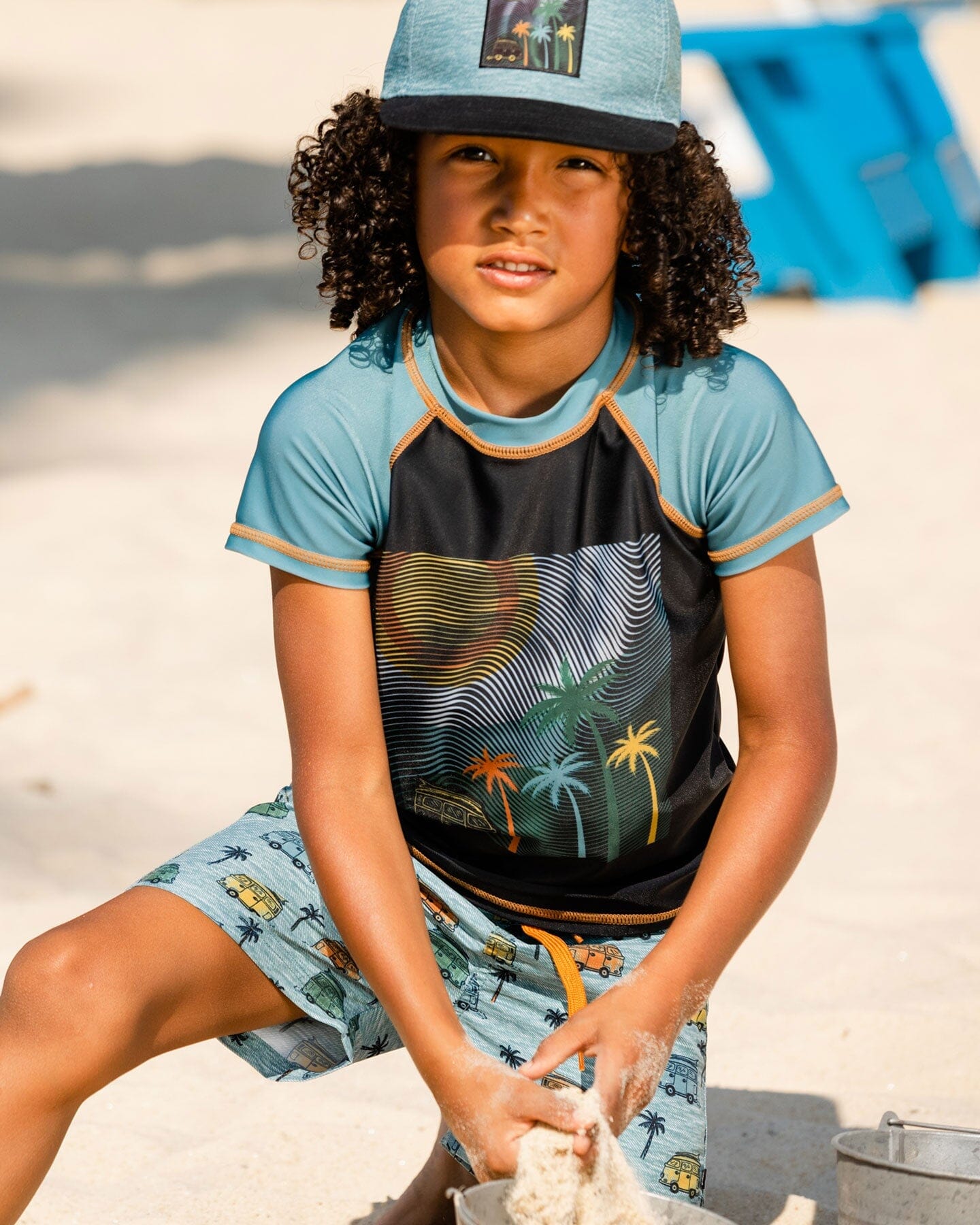 Short Sleeve Rashguard With Print Black : Rashguard à manches courtes imprimé noir