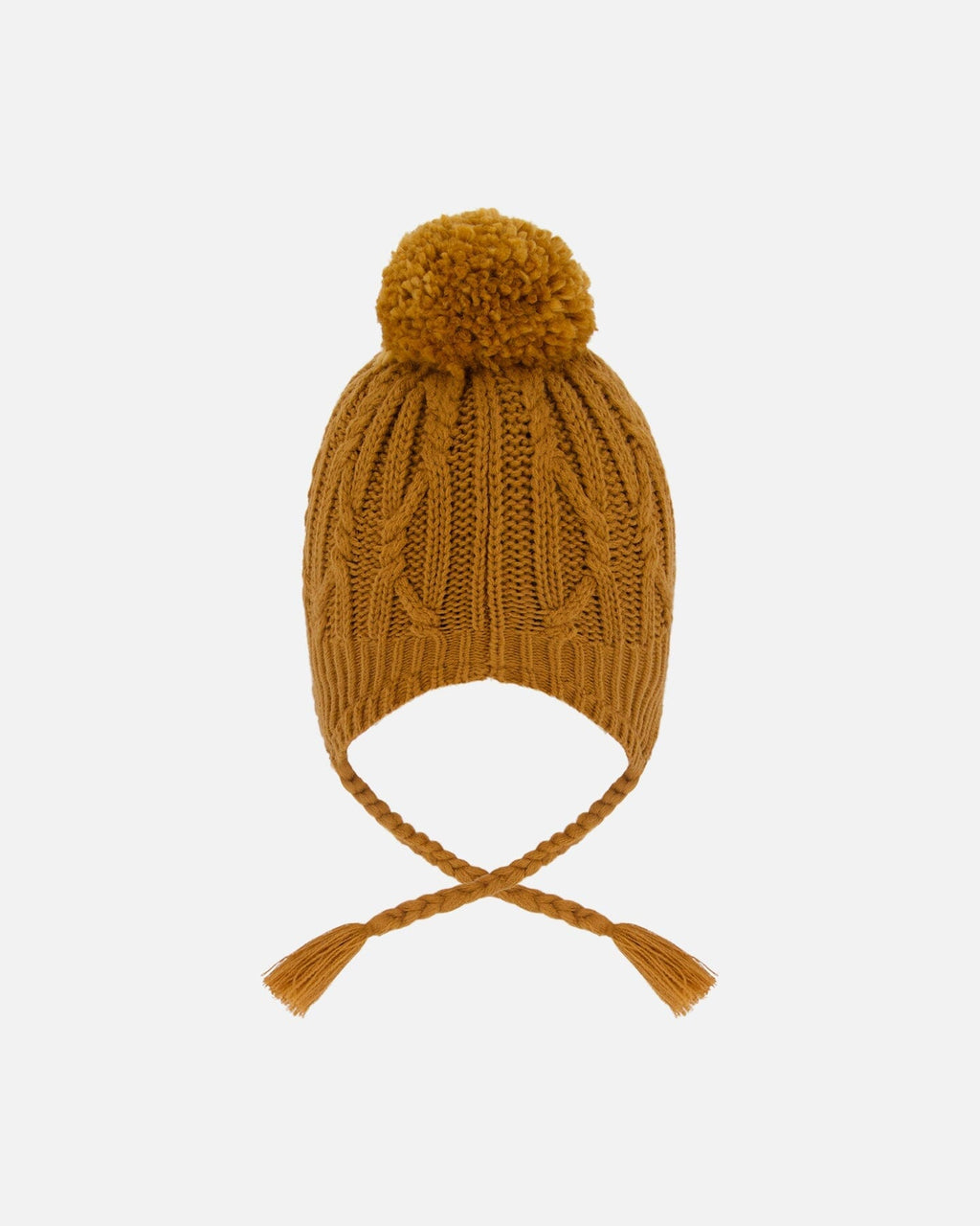 Lined Winter Hat With Pompom Brown Sugar : Chapeau d'hiver doublé avec pompon sucre brun