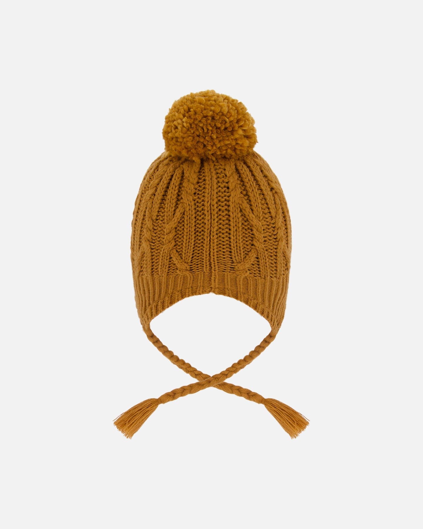Lined Winter Hat With Pompom Brown Sugar : Chapeau d'hiver doublé avec pompon sucre brun