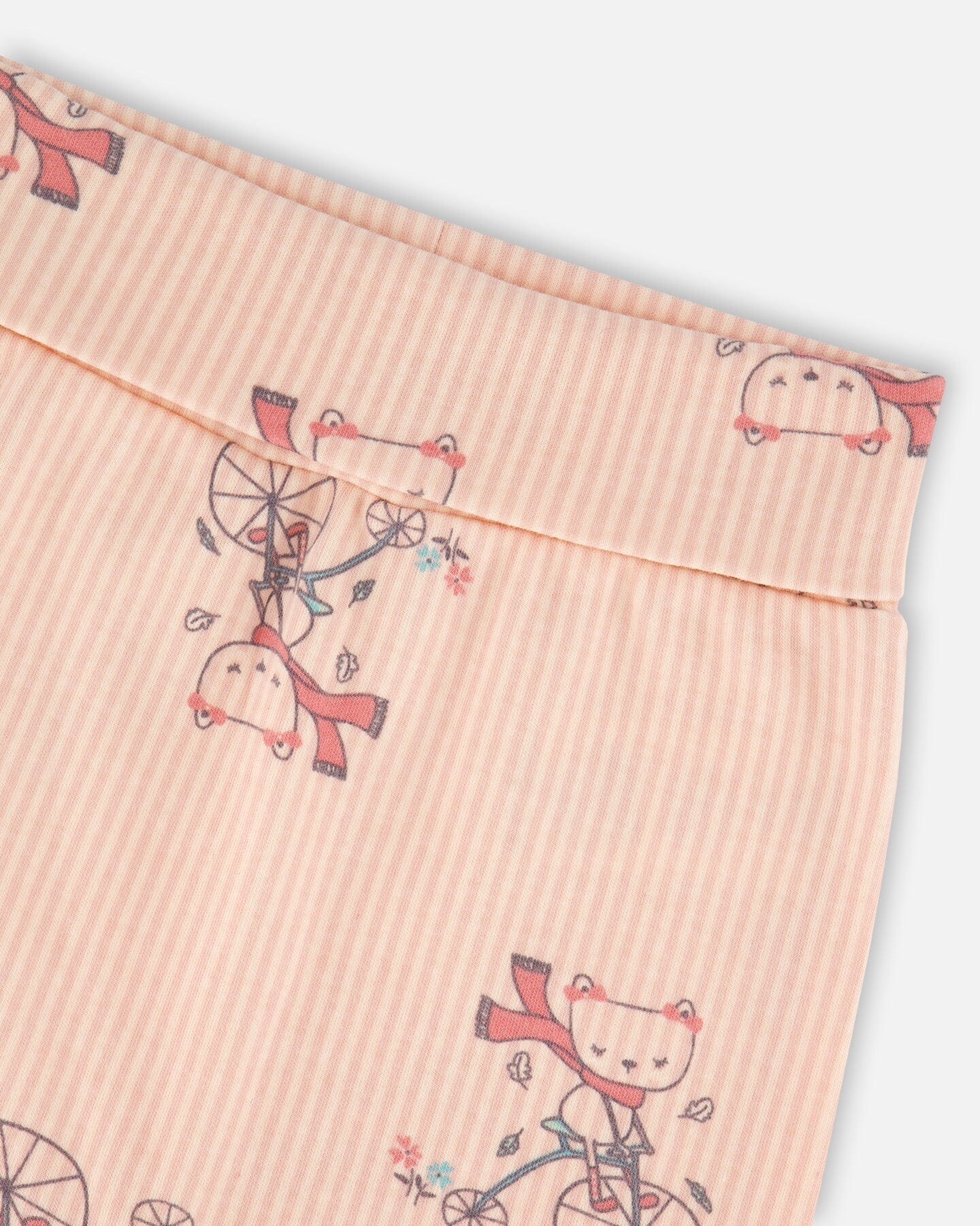 Organic Cotton Evolutive Pant Pink Cat Print : Pantalon Évolutif en Coton Bio Imprimé Chat Rose