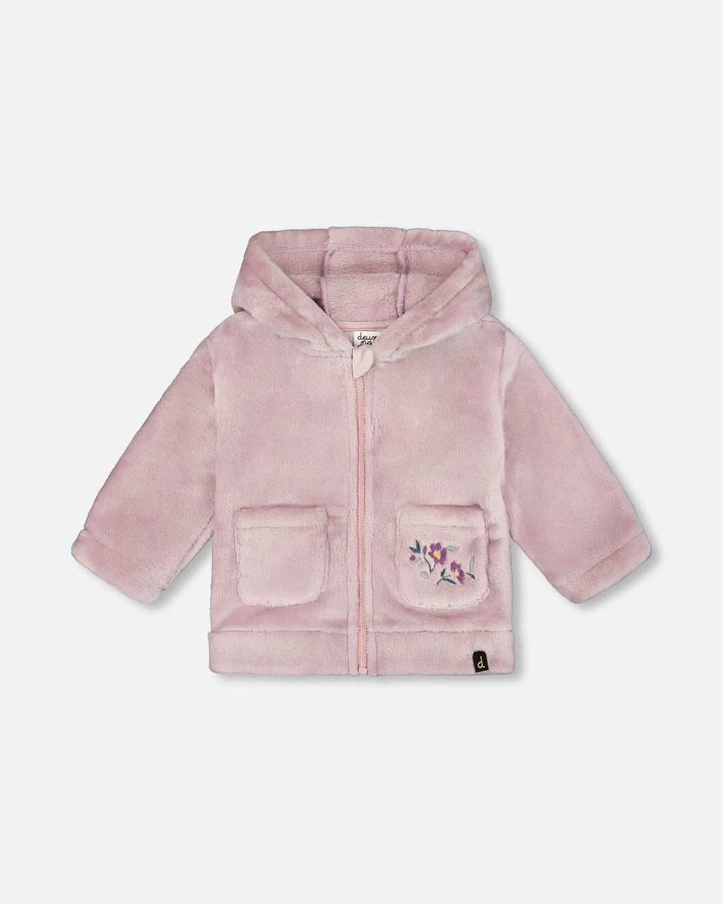 Hooded Zip Plush Jacket Neutral Purple : Veste en peluche zippée à capuche, violet neutre