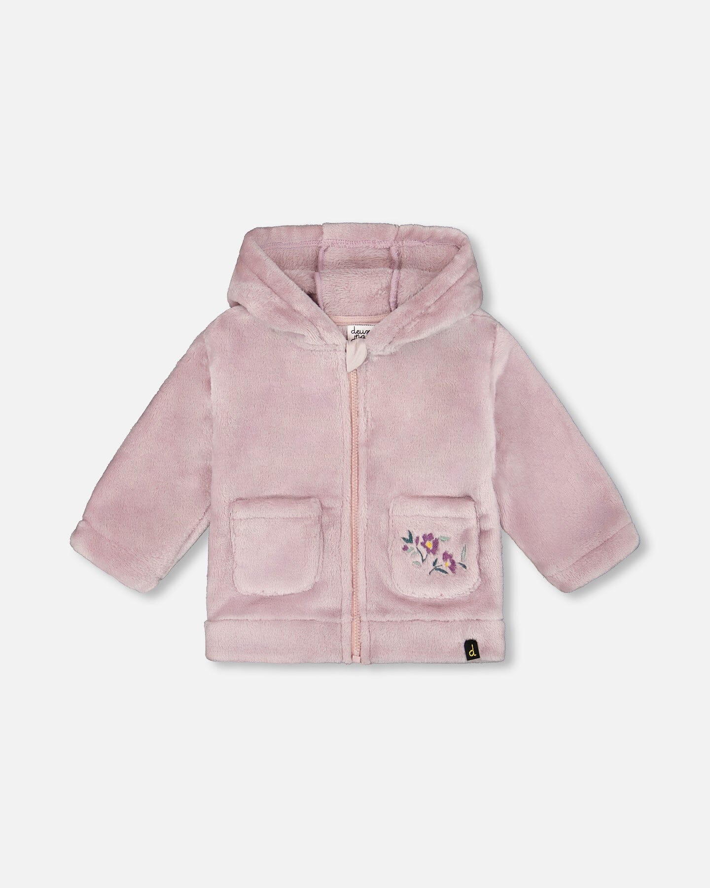 Hooded Zip Plush Jacket Neutral Purple : Veste en peluche zippée à capuche, violet neutre