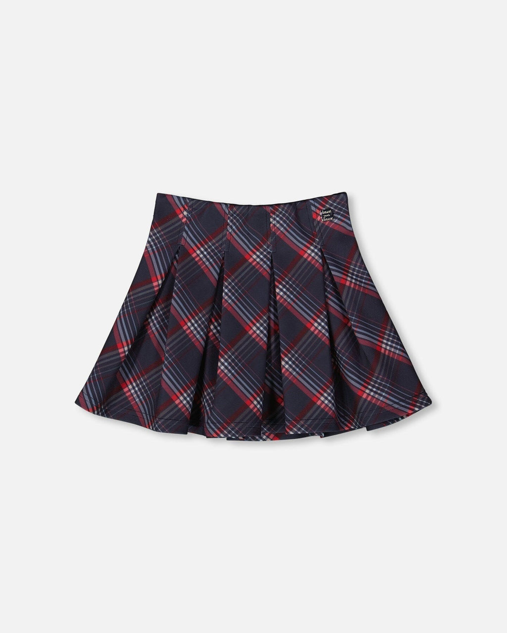 Pleated Milano Skirt Red And Navy Plaid : Jupe plissée Milano à carreaux rouges et bleu marine