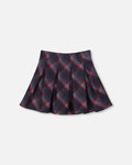 Pleated Milano Skirt Red And Navy Plaid : Jupe plissée Milano à carreaux rouges et bleu marine