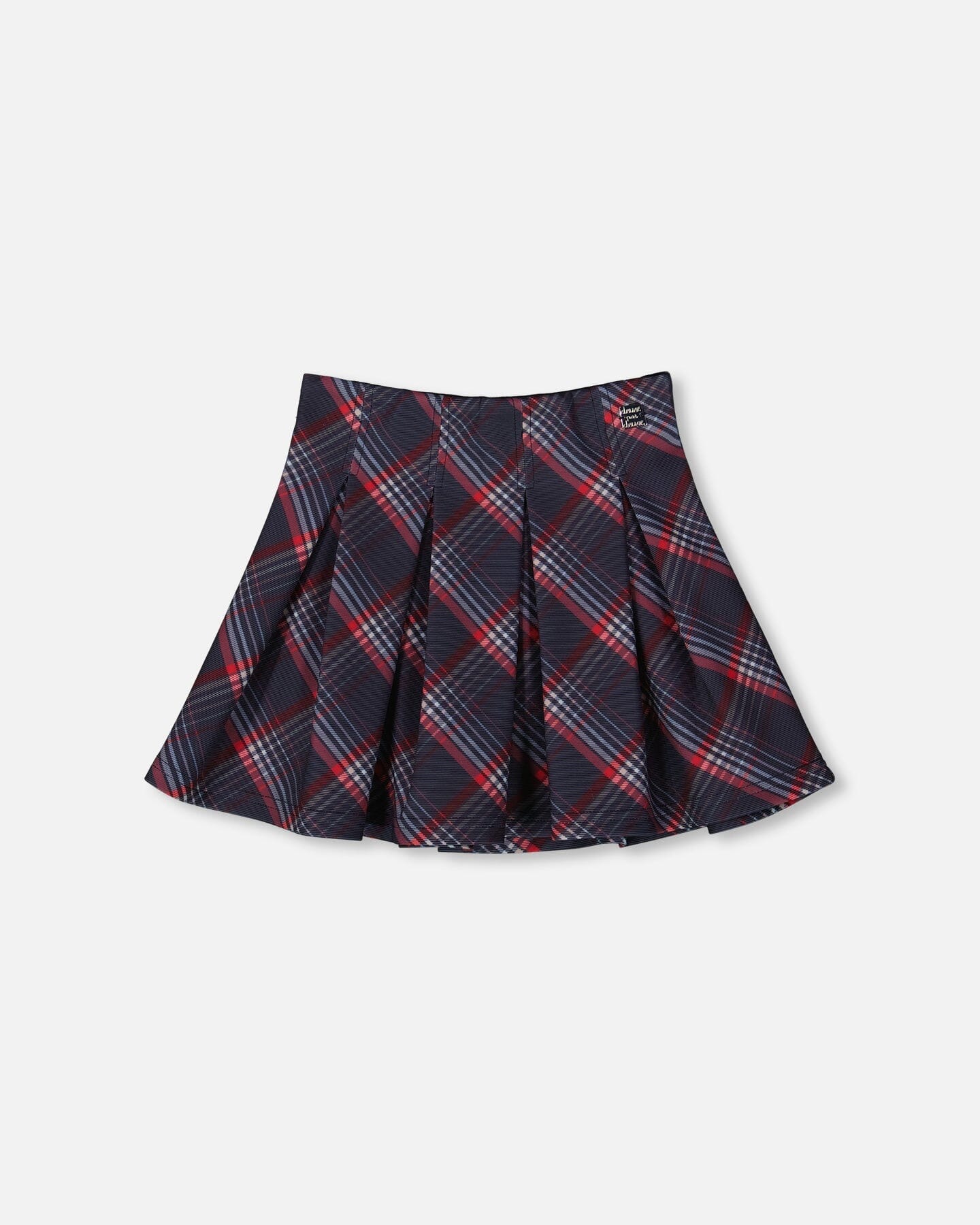 Pleated Milano Skirt Red And Navy Plaid : Jupe plissée Milano à carreaux rouges et bleu marine
