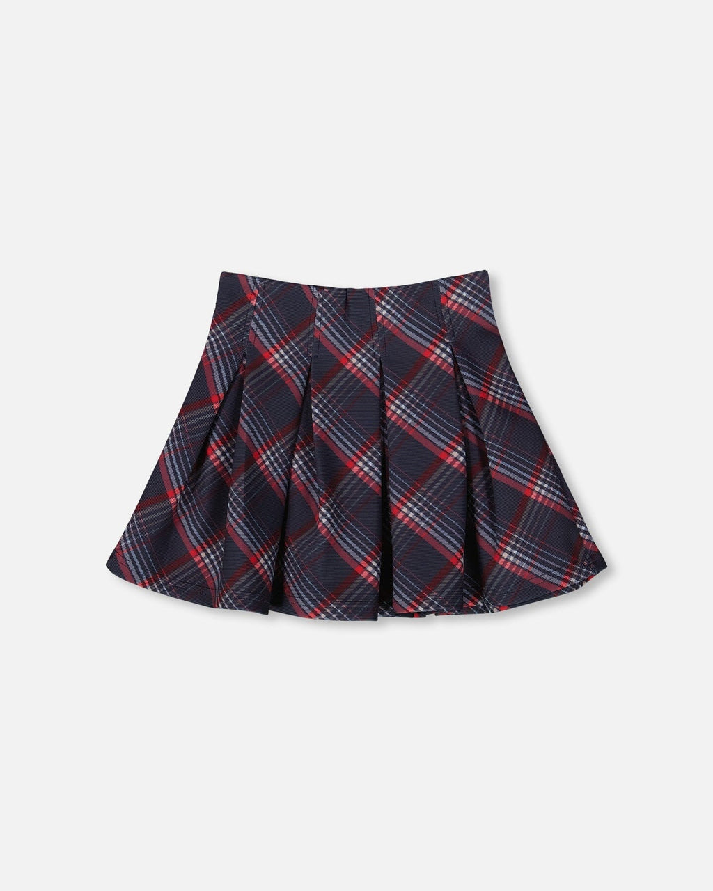 Pleated Milano Skirt Red And Navy Plaid : Jupe plissée Milano à carreaux rouges et bleu marine
