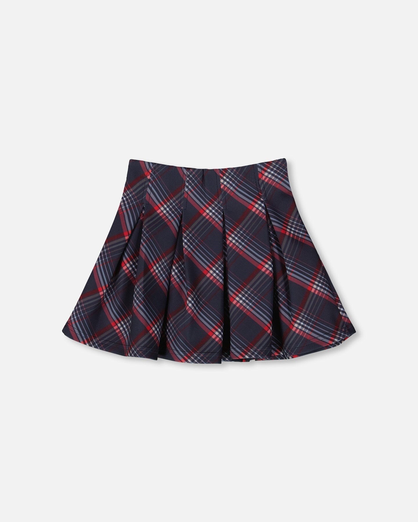Pleated Milano Skirt Red And Navy Plaid : Jupe plissée Milano à carreaux rouges et bleu marine