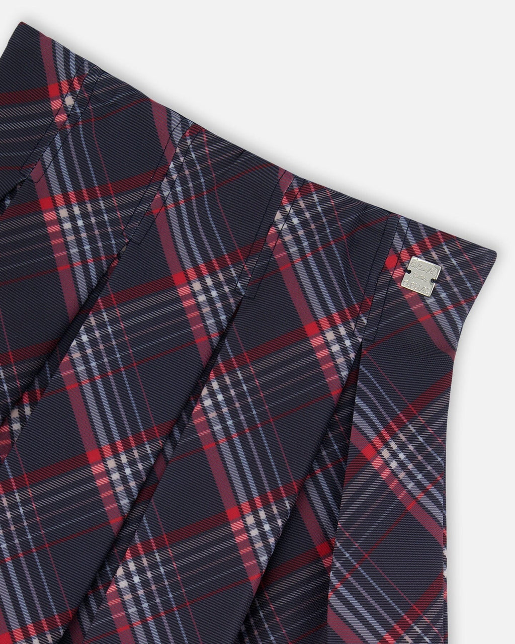 Pleated Milano Skirt Red And Navy Plaid : Jupe plissée Milano à carreaux rouges et bleu marine