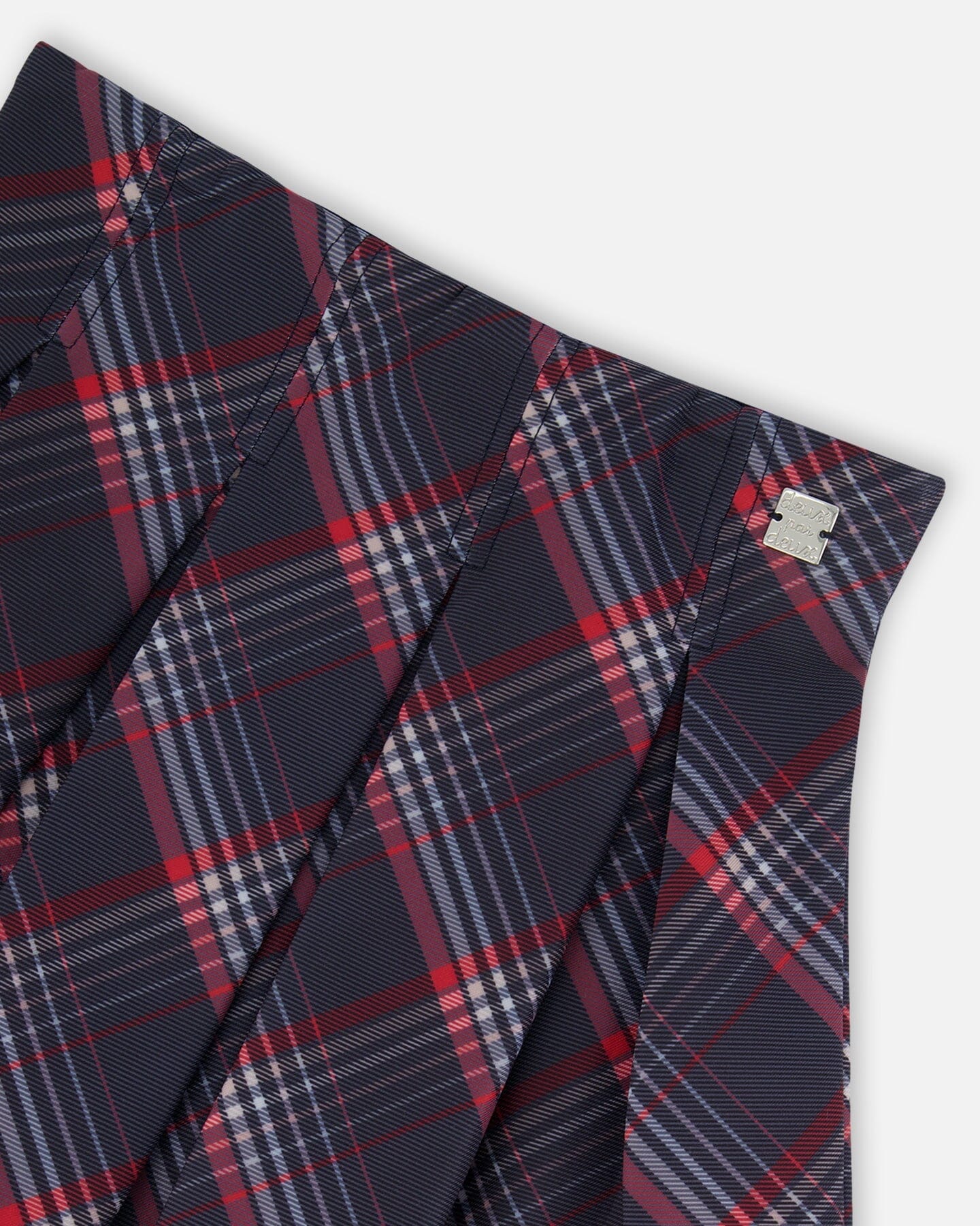 Pleated Milano Skirt Red And Navy Plaid : Jupe plissée Milano à carreaux rouges et bleu marine