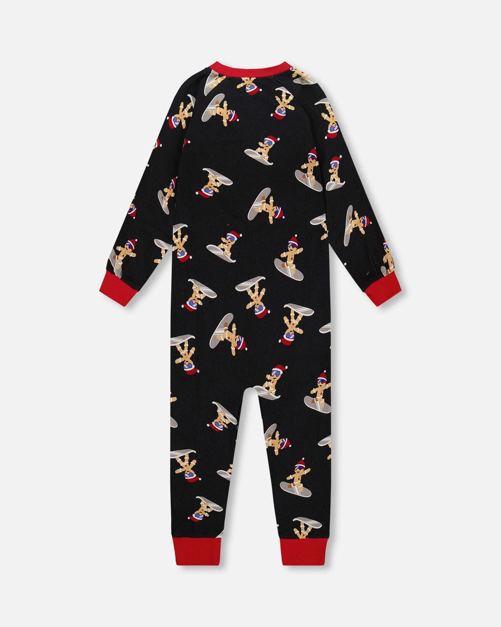 Organic Cotton Interlock One-Piece Pajama Black Cookie PrintPyjama une pièce en coton biologique interlock à imprimé biscuits noir :