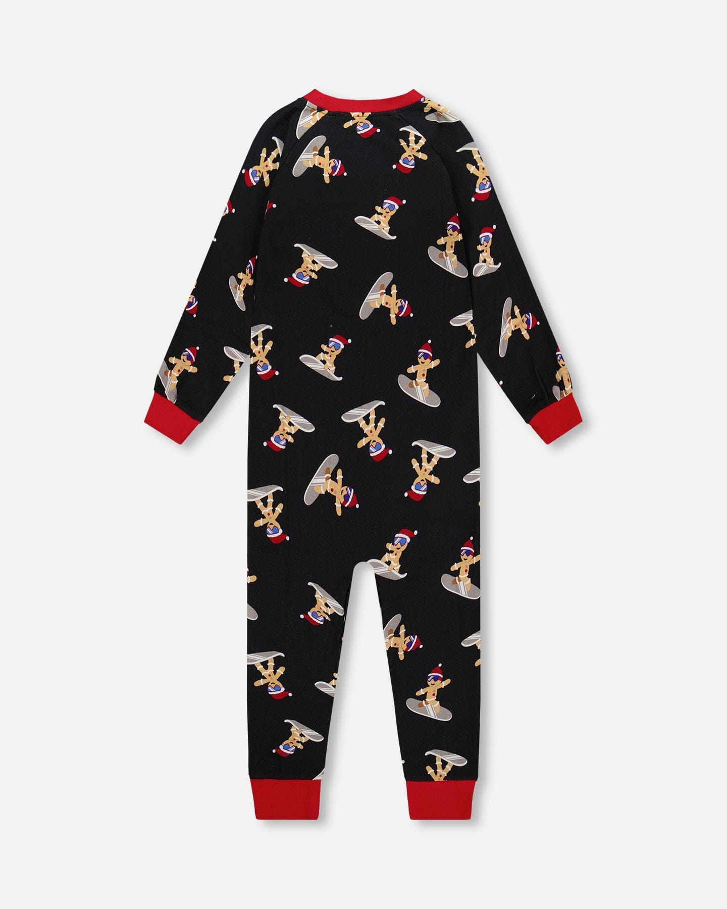 Organic Cotton Interlock One-Piece Pajama Black Cookie PrintPyjama une pièce en coton biologique interlock à imprimé biscuits noir :