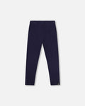 Ribbed Leggings Navy Blue : Leggings côtelés bleu marine