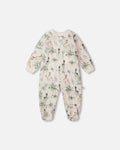 Organic Cotton Jersey One-Piece Pyjama Beige Zebra Print : Pyjama une pièce en jersey de coton biologique Beige imprimé zèbre