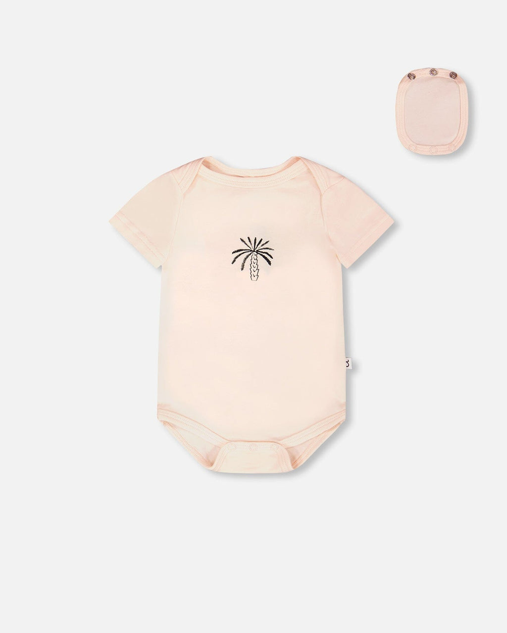 Evolutive Organic Cotton Jersey Onesie Peach : Grenouillère en jersey de coton biologique Evolutive couleur pêche