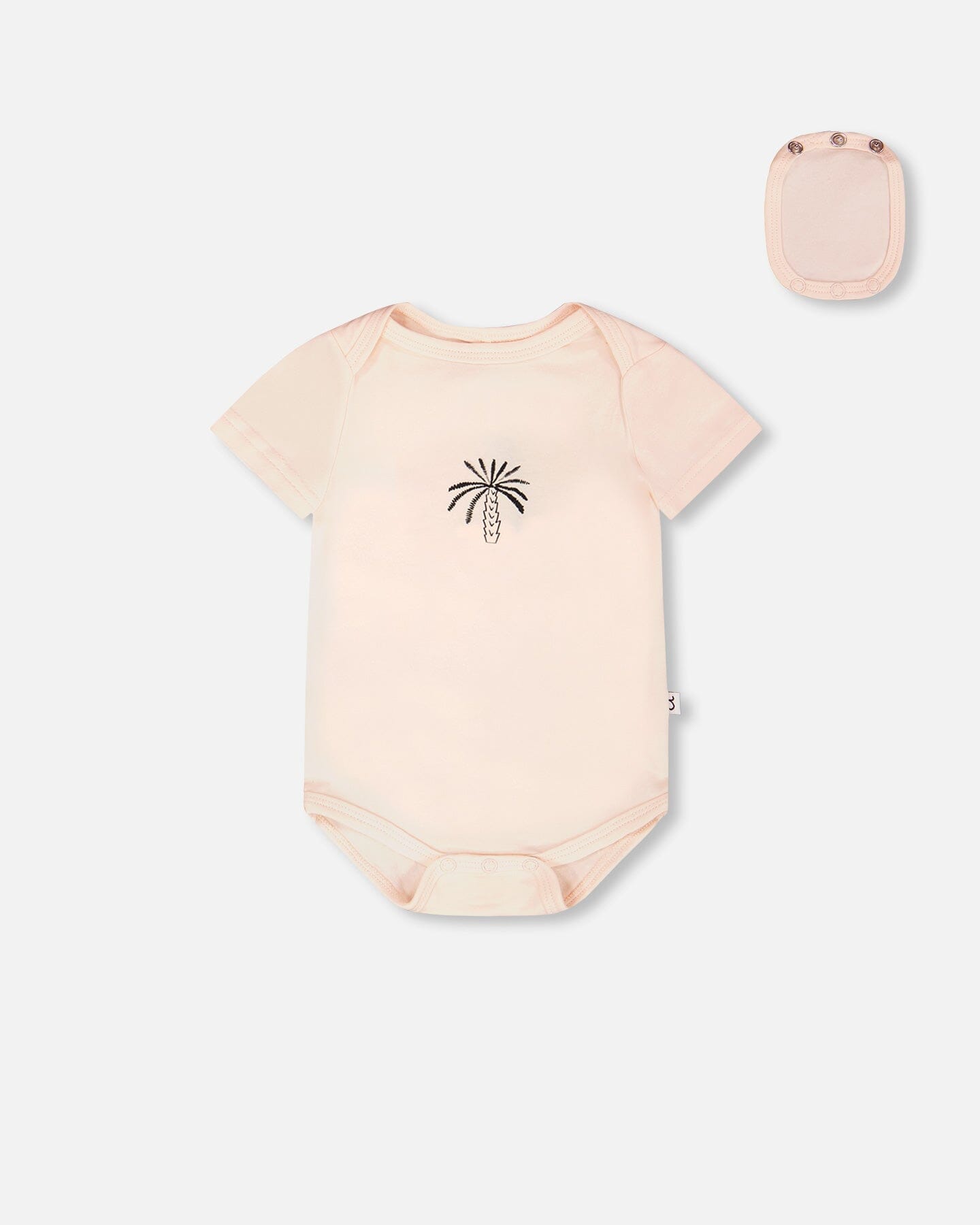 Evolutive Organic Cotton Jersey Onesie Peach : Grenouillère en jersey de coton biologique Evolutive couleur pêche
