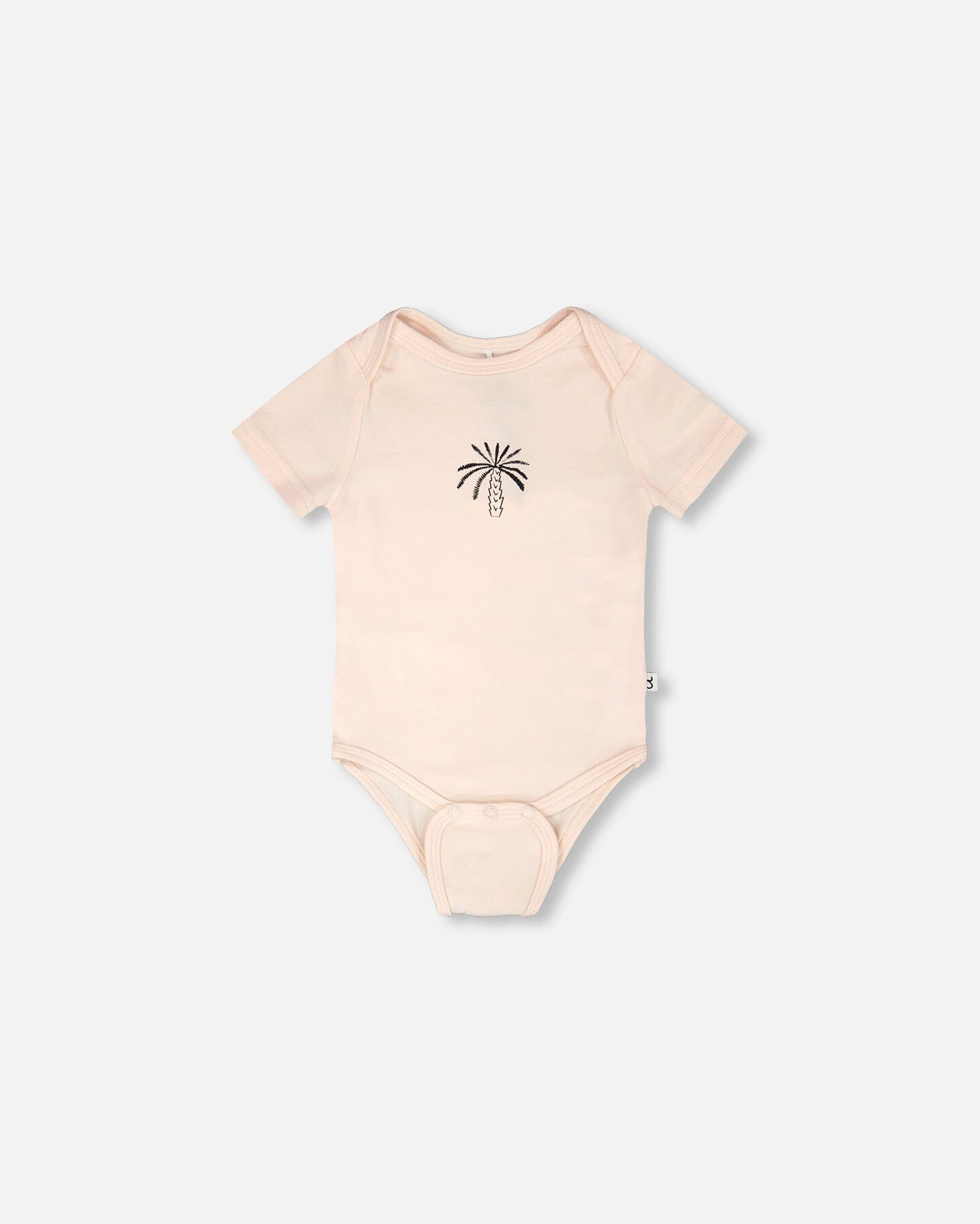 Evolutive Organic Cotton Jersey Onesie Peach : Grenouillère en jersey de coton biologique Evolutive couleur pêche