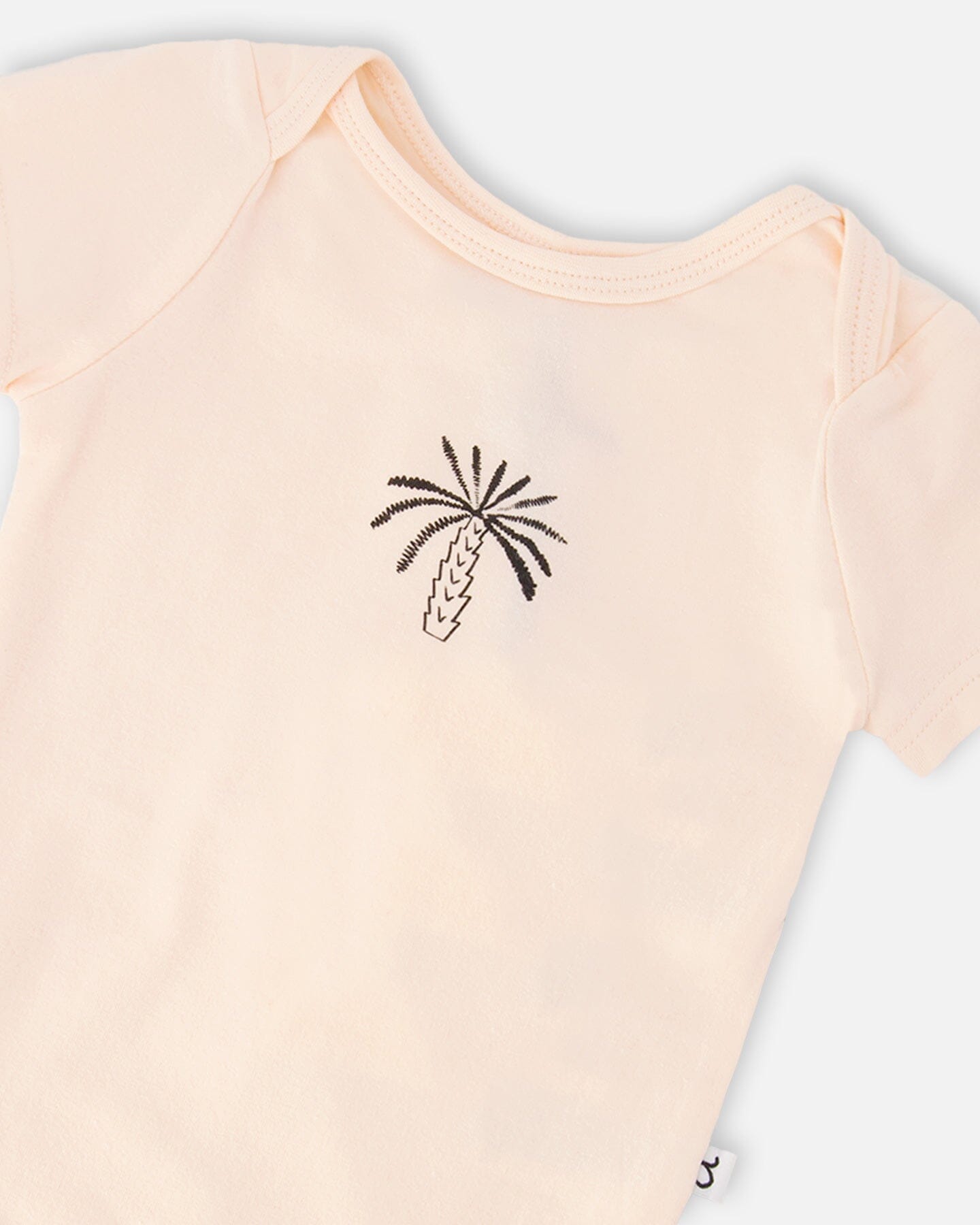 Evolutive Organic Cotton Jersey Onesie Peach : Grenouillère en jersey de coton biologique Evolutive couleur pêche