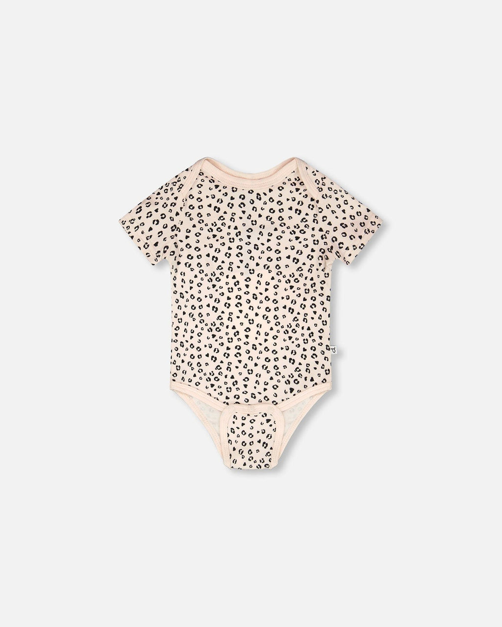 Evolutive Organic Cotton Jersey Onesie Peach Animal Print : Grenouillère en jersey de coton biologique Evolutive, imprimé animal pêche