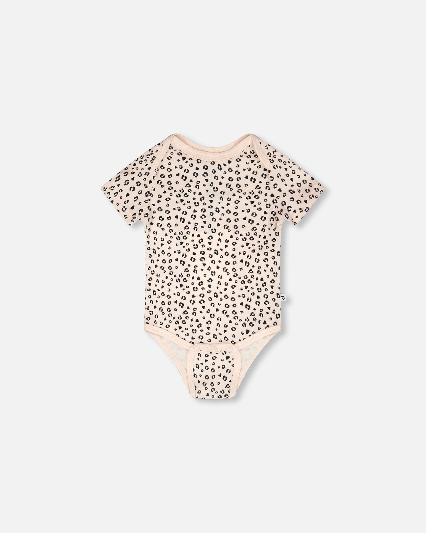 Evolutive Organic Cotton Jersey Onesie Peach Animal Print : Grenouillère en jersey de coton biologique Evolutive, imprimé animal pêche