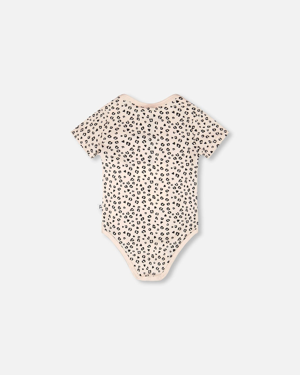 Evolutive Organic Cotton Jersey Onesie Peach Animal Print : Grenouillère en jersey de coton biologique Evolutive, imprimé animal pêche