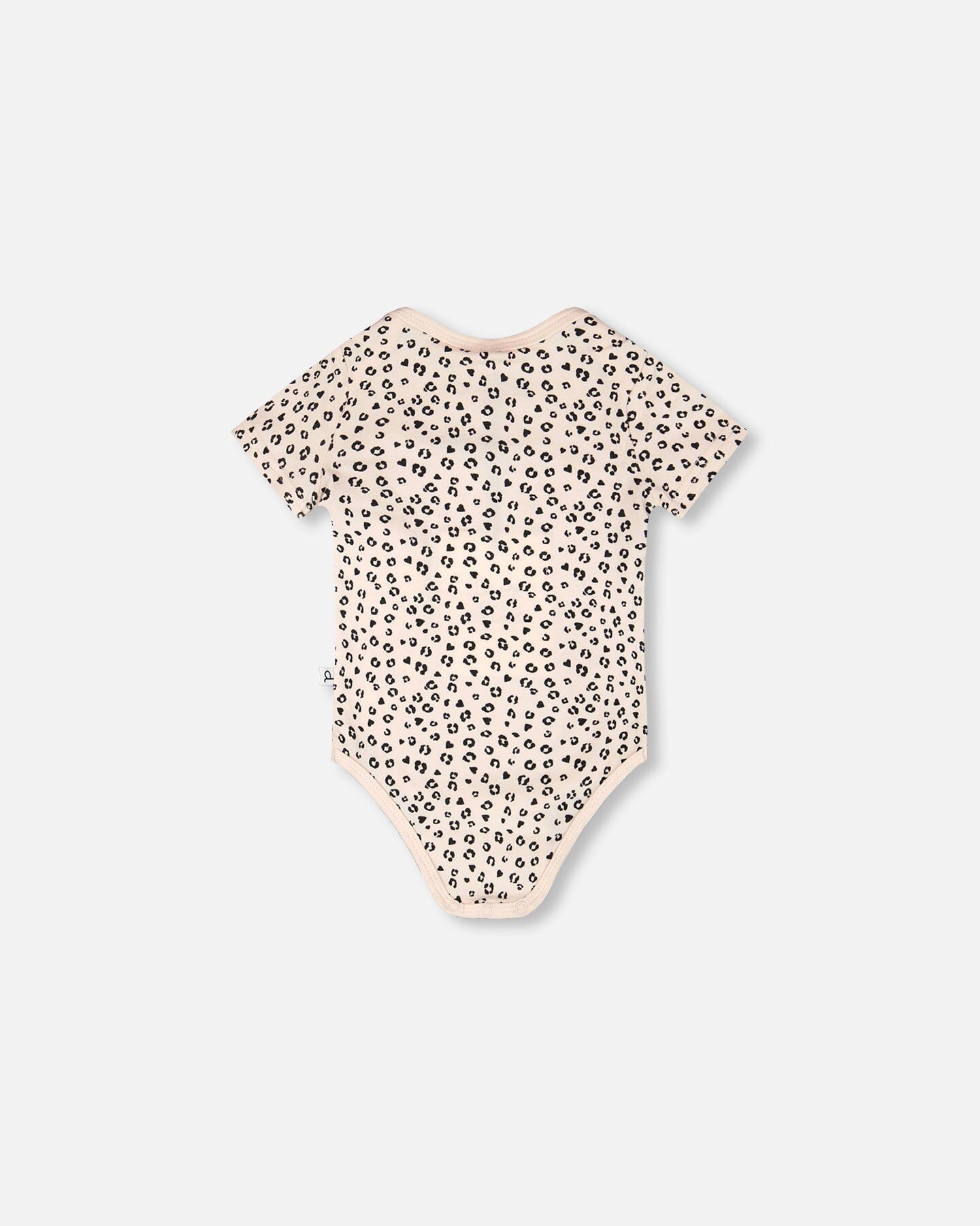 Evolutive Organic Cotton Jersey Onesie Peach Animal Print : Grenouillère en jersey de coton biologique Evolutive, imprimé animal pêche