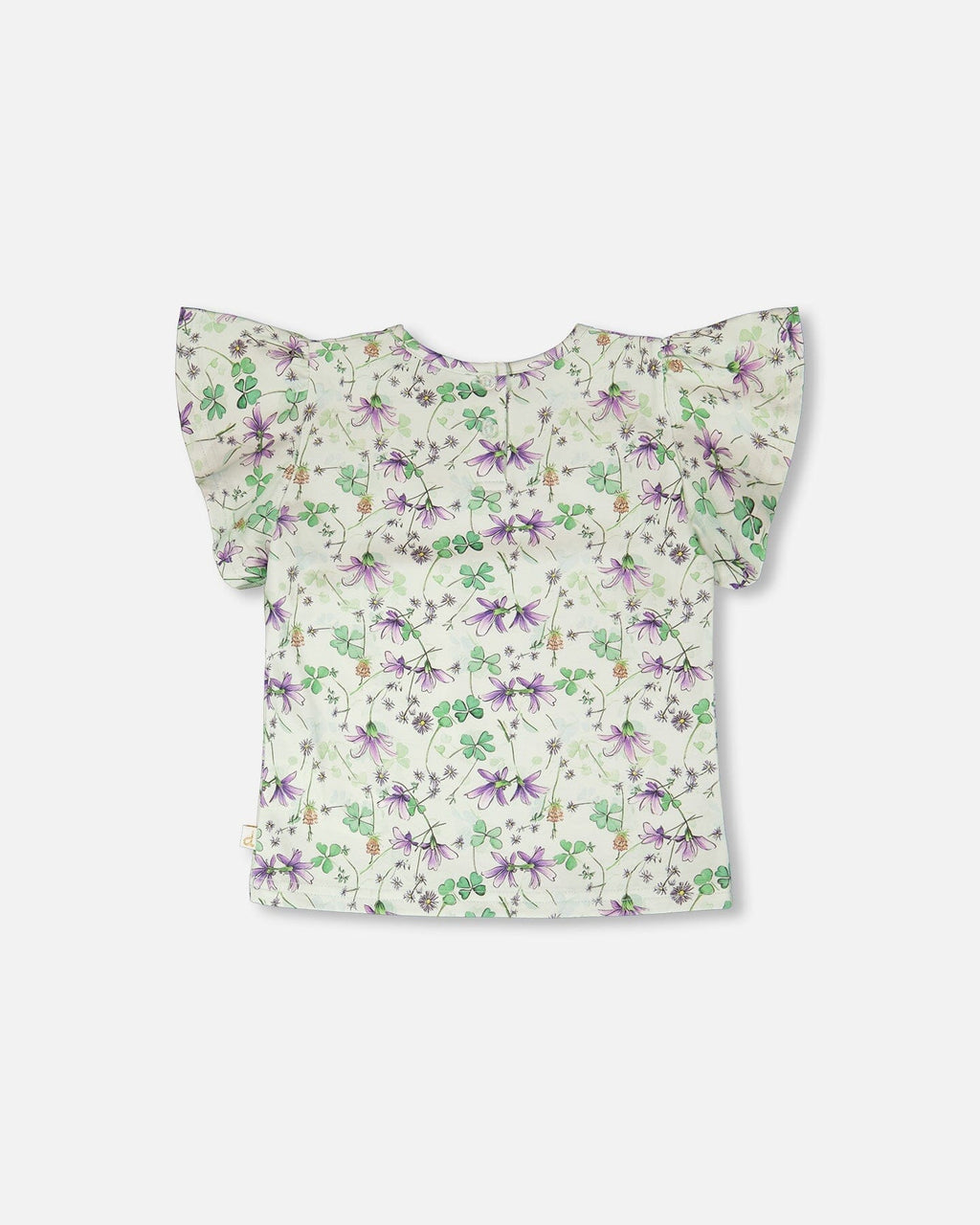 Jersey T-Shirt Green Printed Flowers : T-shirt en jersey vert imprimé fleurs