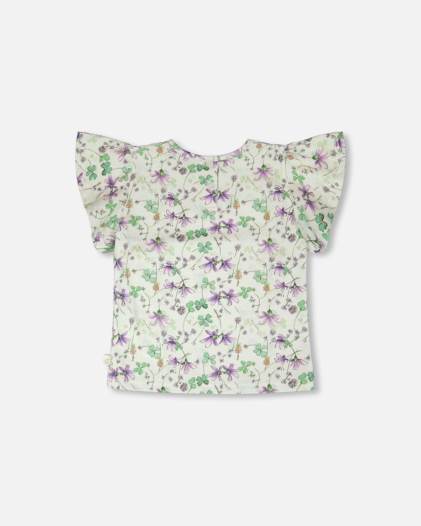 Jersey T-Shirt Green Printed Flowers : T-shirt en jersey vert imprimé fleurs
