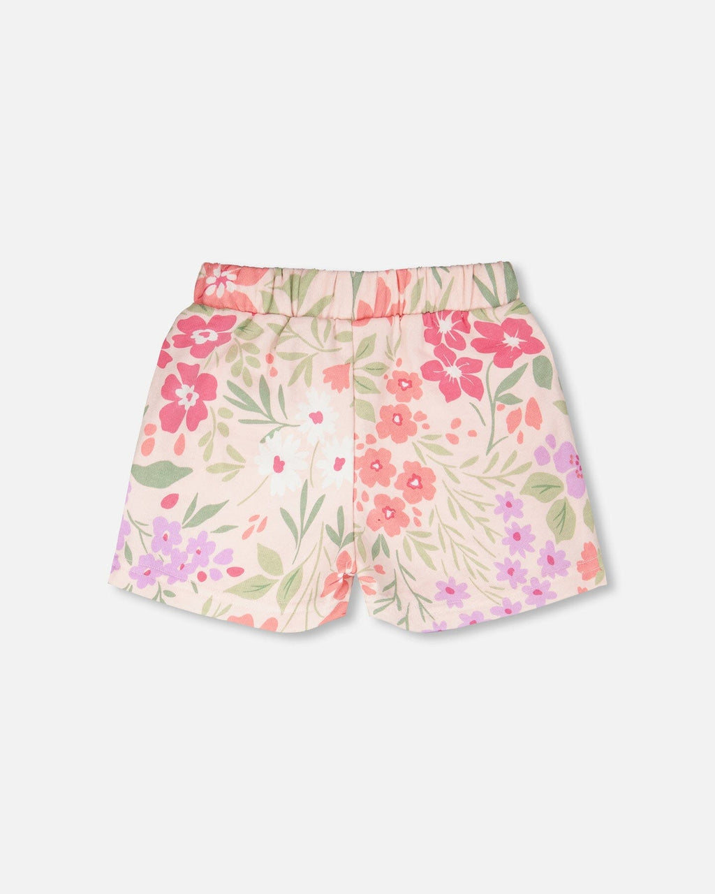 French Terry Shorts Pink Printed Flowers : Short en molleton rose à imprimé floral