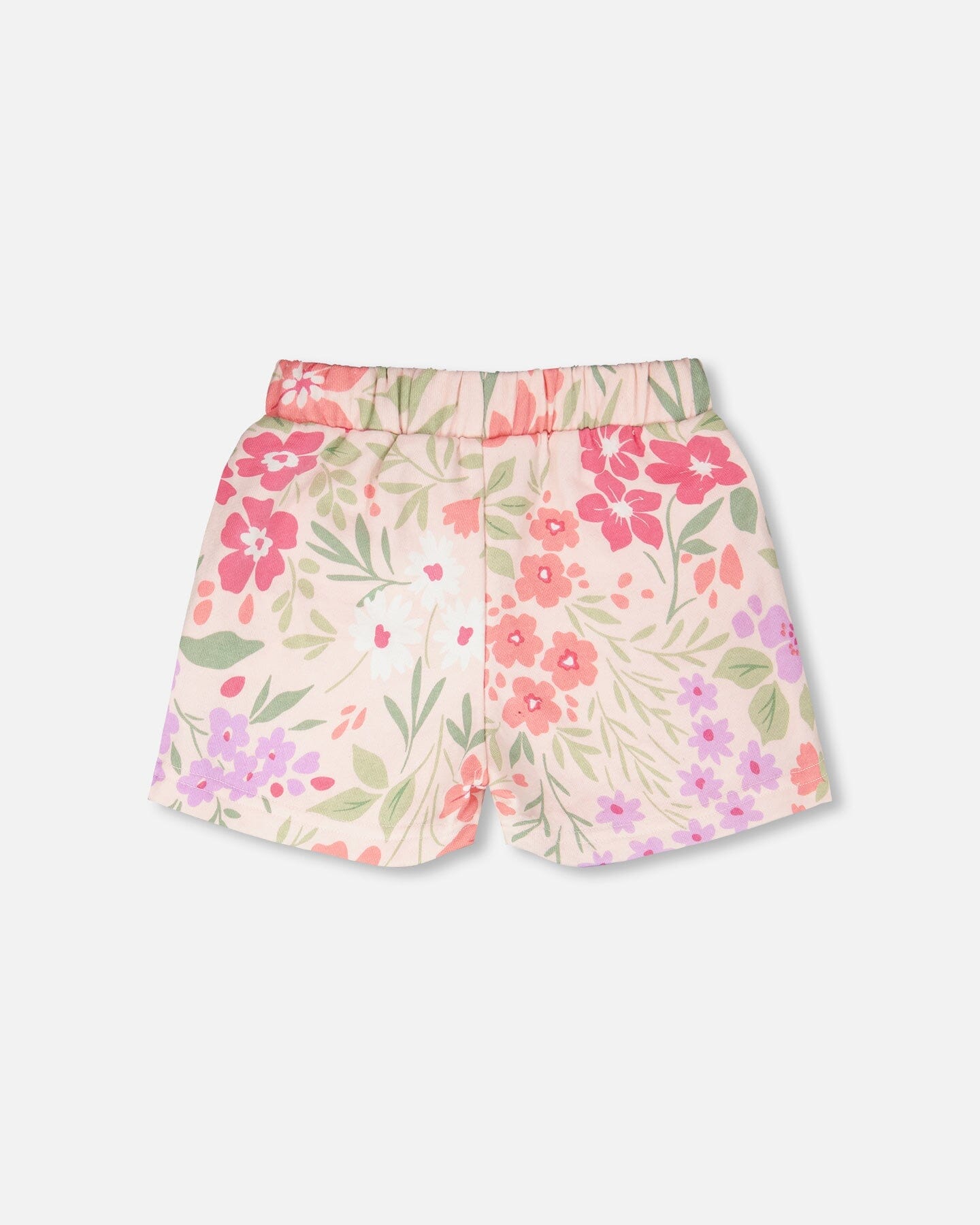 French Terry Shorts Pink Printed Flowers : Short en molleton rose à imprimé floral