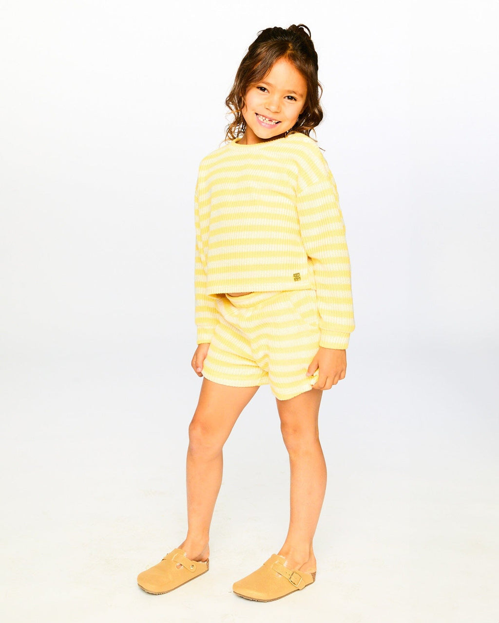 Striped Sweater Yellow And White : Pull rayé jaune et blanc
