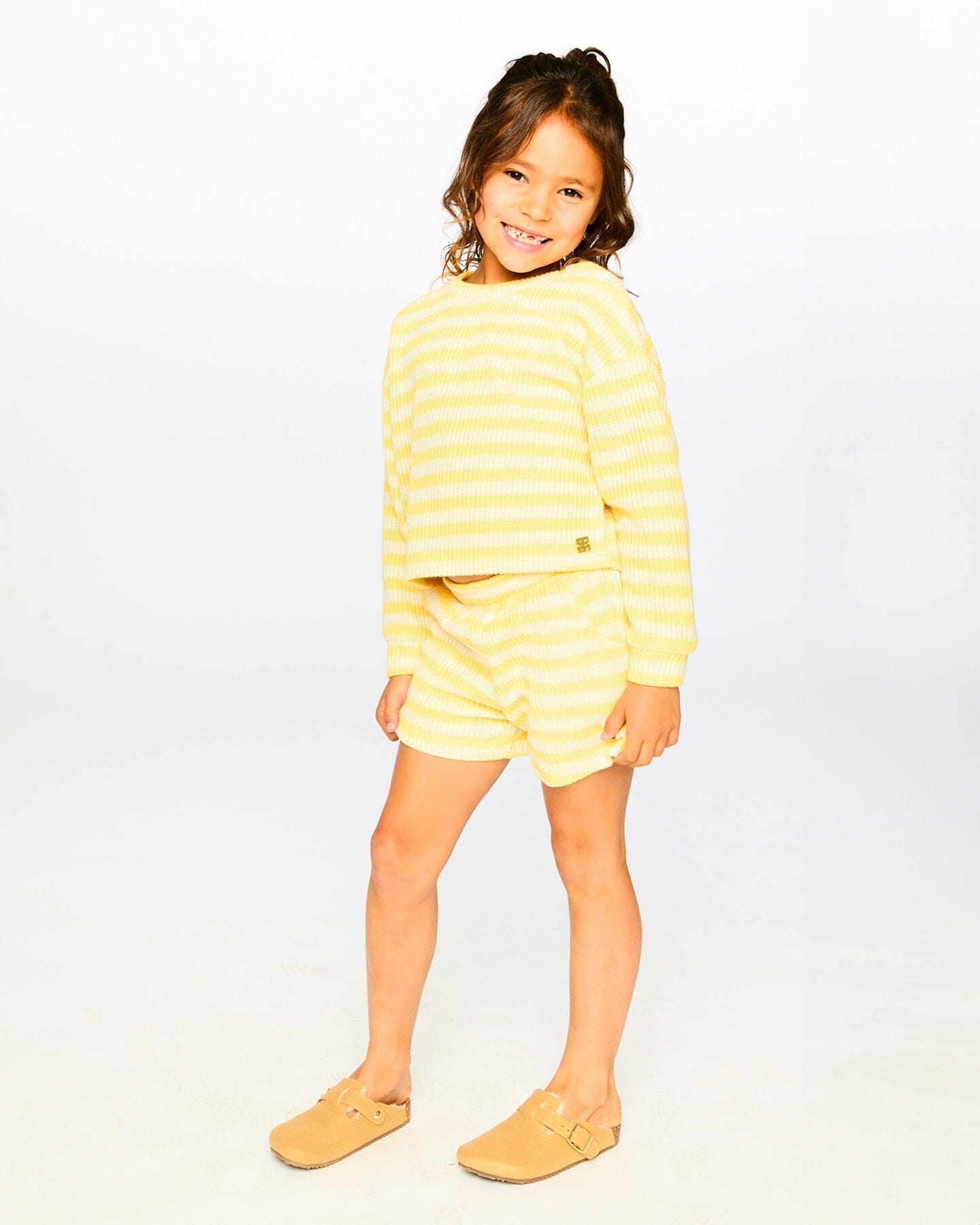 Striped Sweater Yellow And White : Pull rayé jaune et blanc