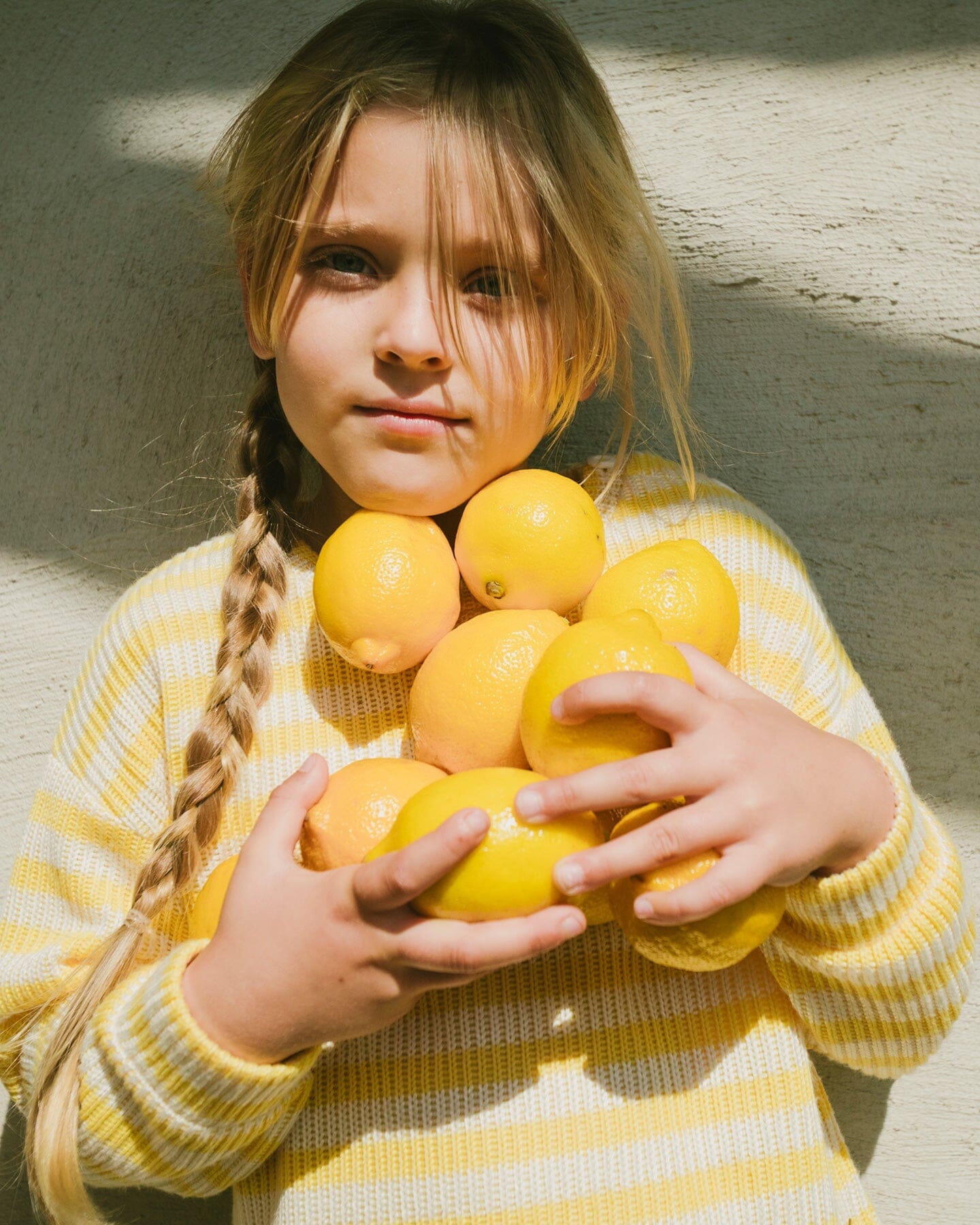 Striped Sweater Yellow And White : Pull rayé jaune et blanc