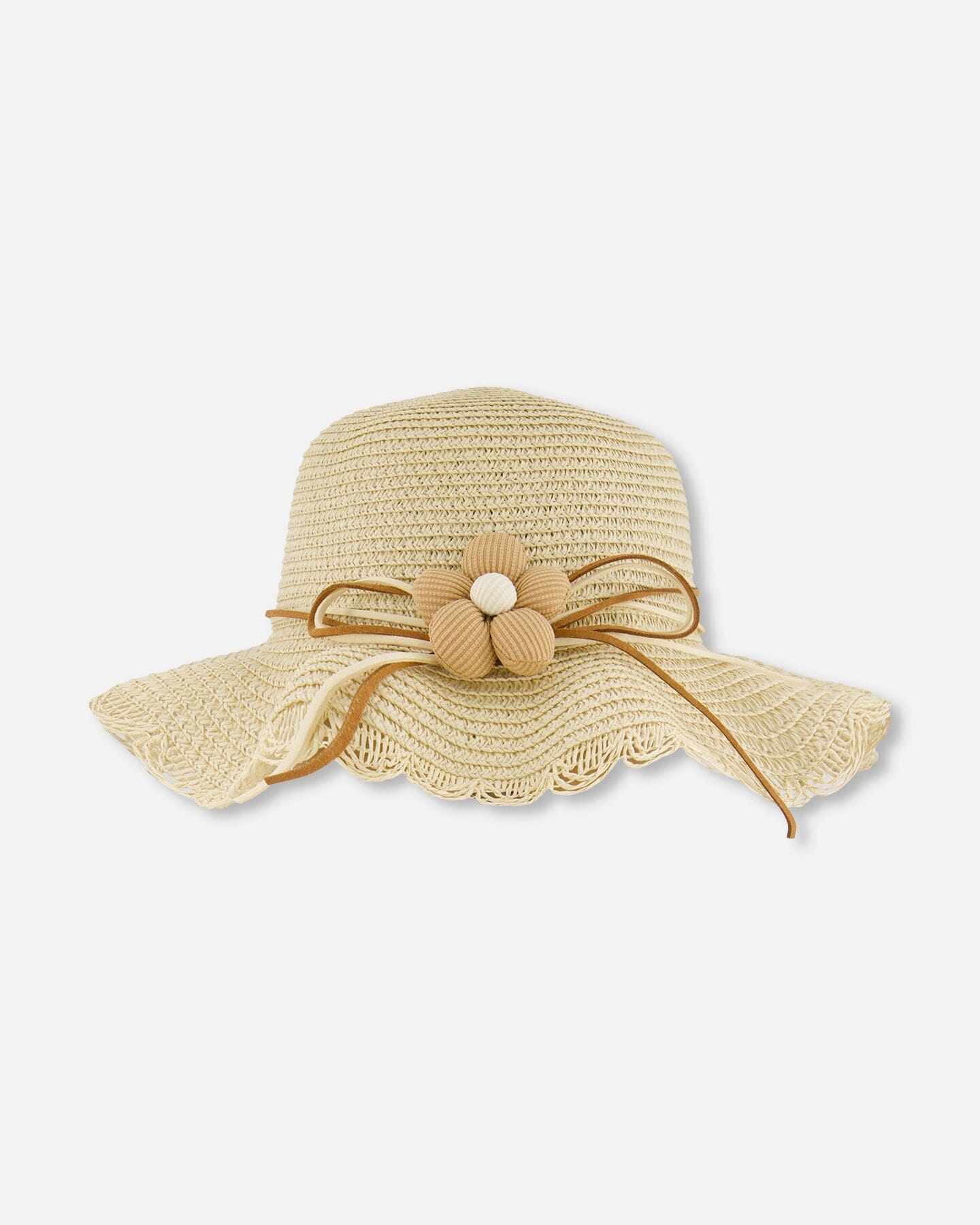 Flower Straw Hat Beige