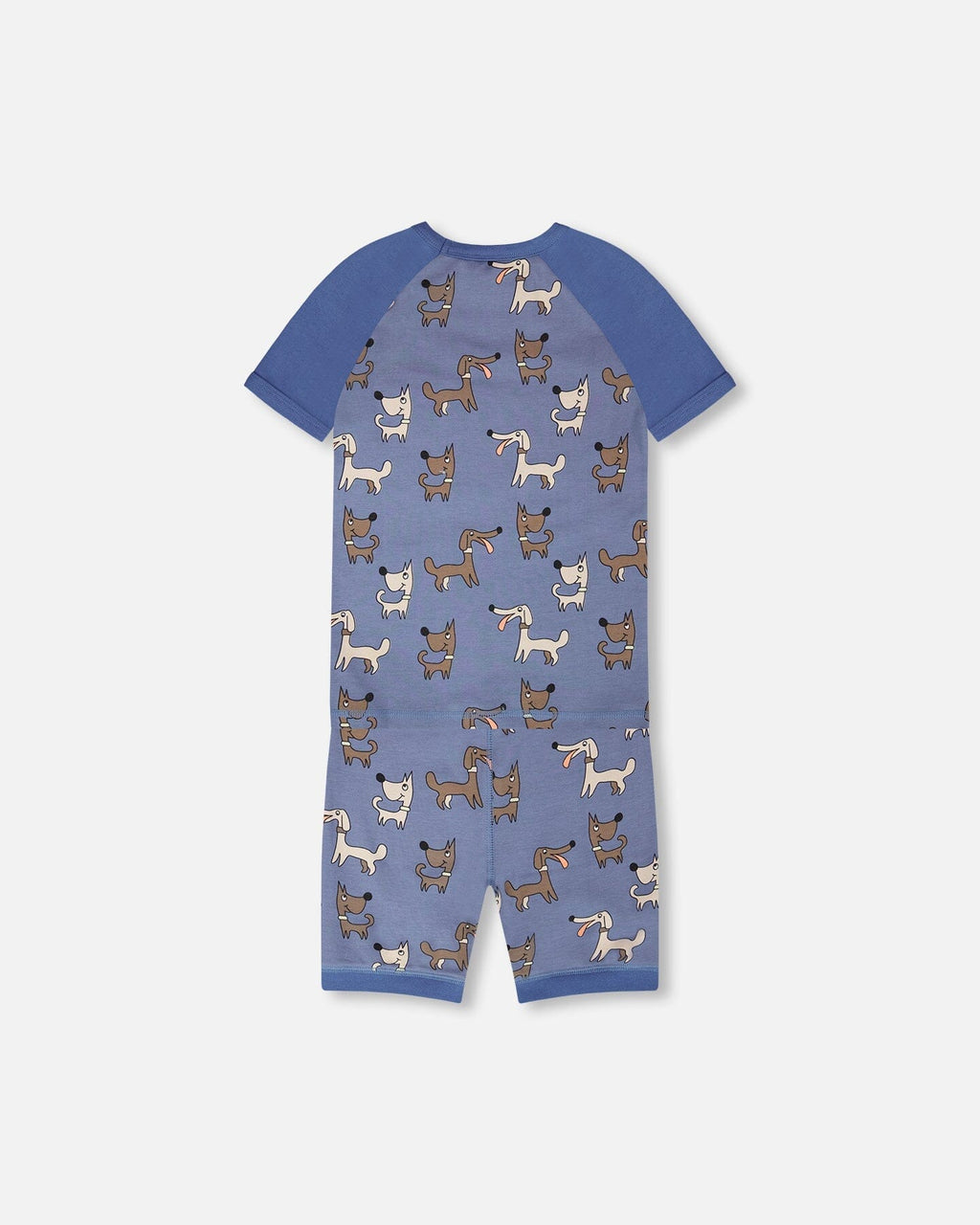 Organic Cotton Two-Piece Pyjama Set Blue Dog Print : Ensemble de pyjama deux pièces en coton biologique avec imprimé chien bleu