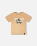 Organic Cotton Short Sleeve T-Shirt Beige : T-shirt à manches courtes en coton biologique beige