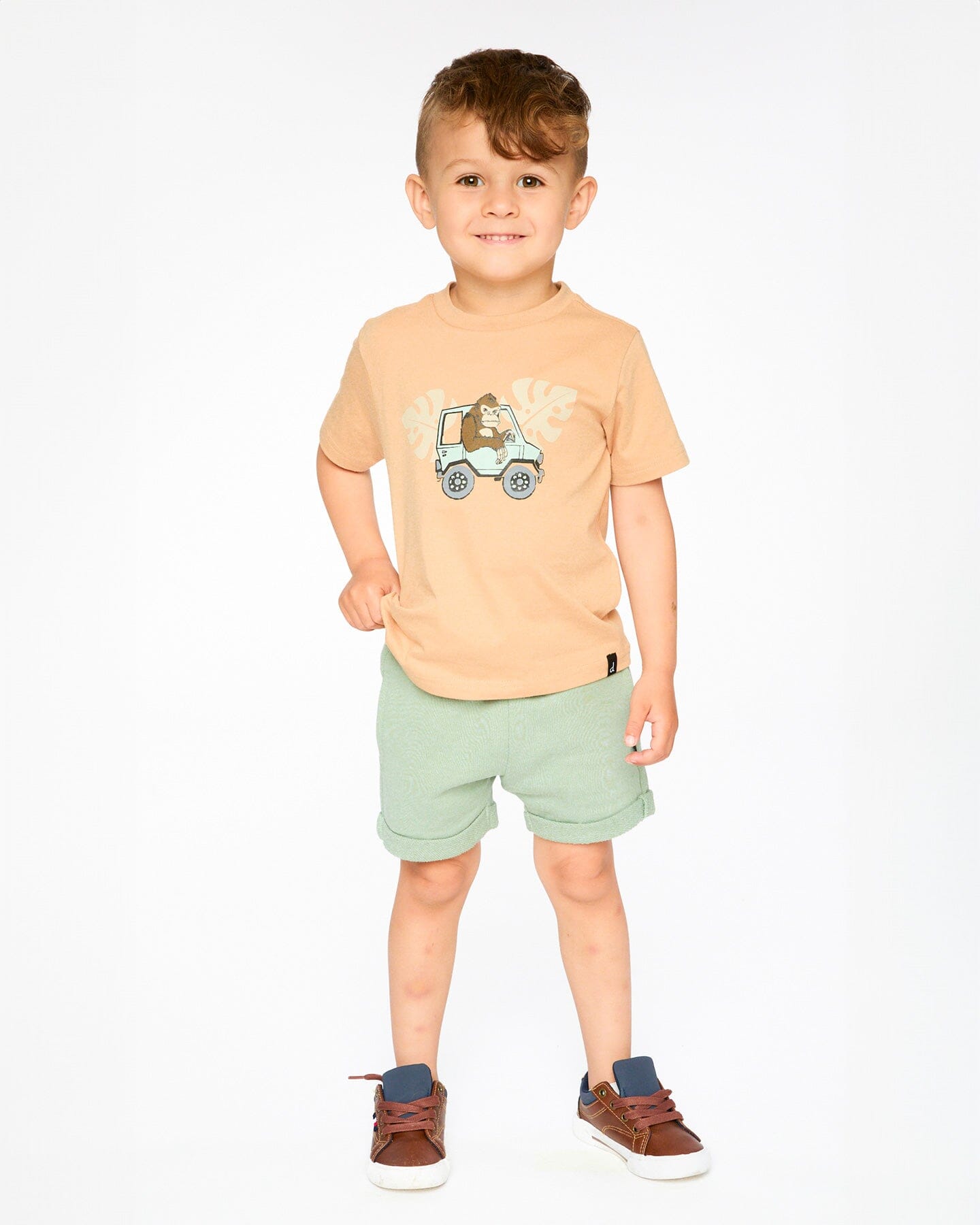 Organic Cotton Short Sleeve T-Shirt Beige : T-shirt à manches courtes en coton biologique beige