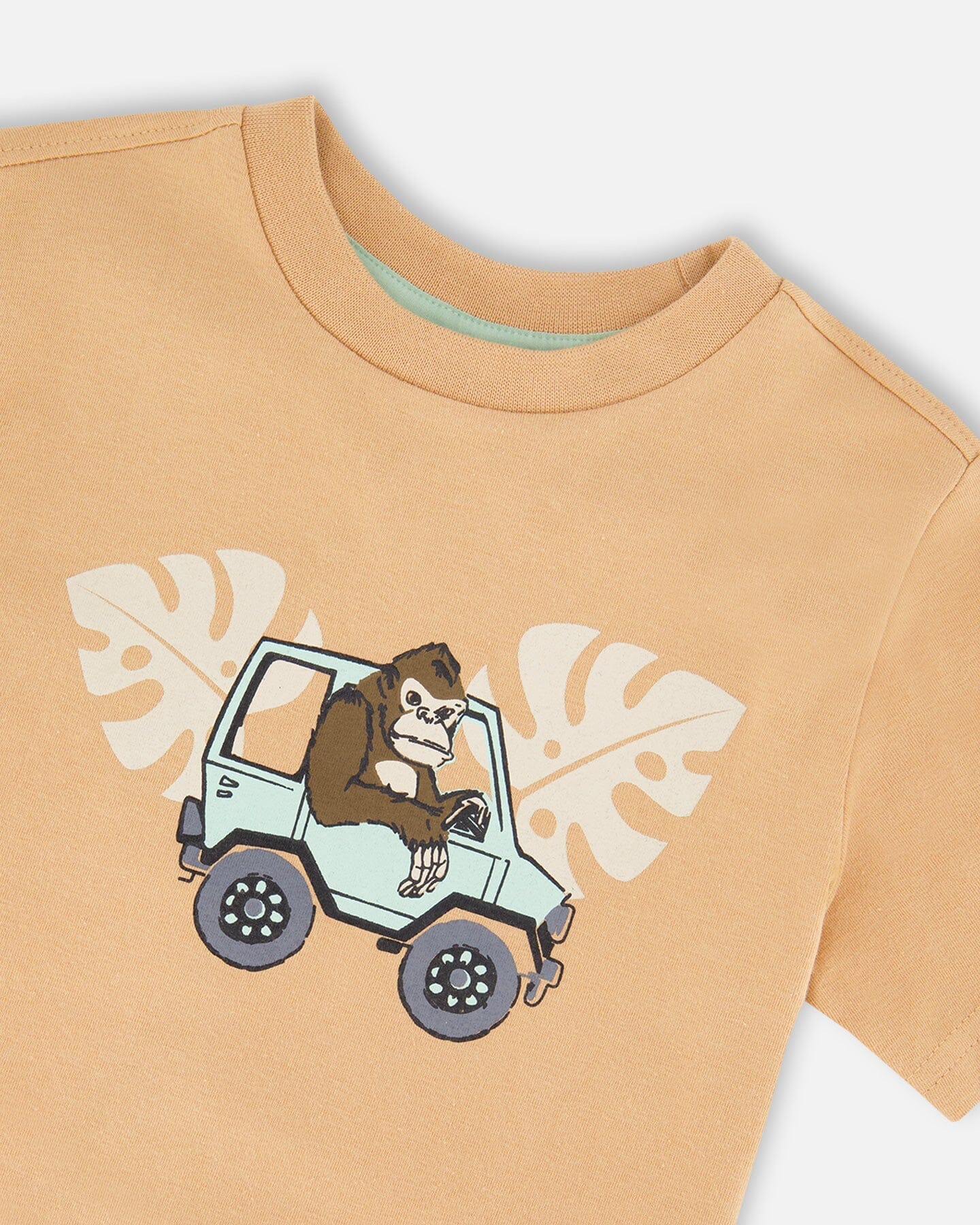 Organic Cotton Short Sleeve T-Shirt Beige : T-shirt à manches courtes en coton biologique beige