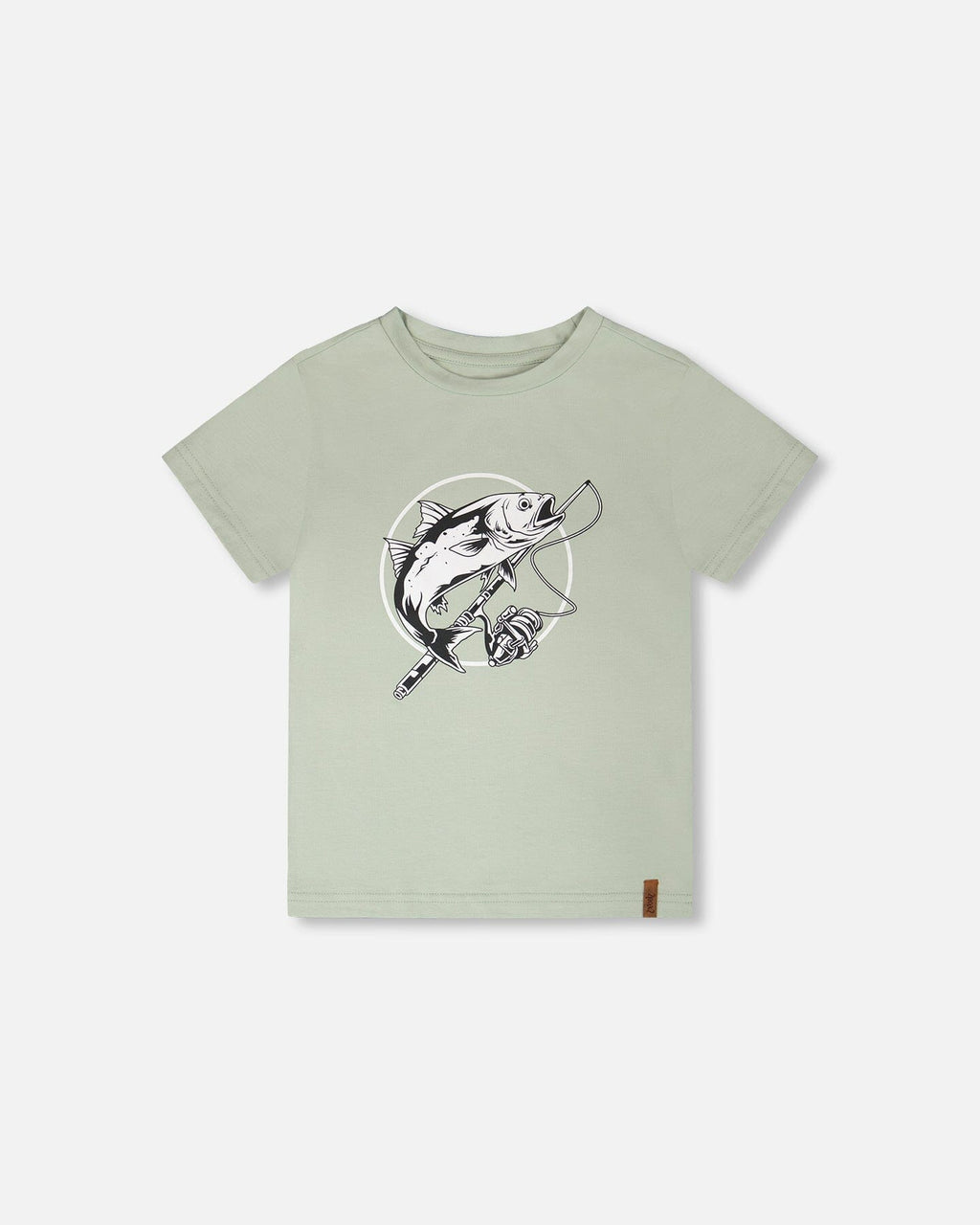 Organic Cotton Jersey T-Shirt With Print Sage : T-shirt en jersey de coton biologique imprimé sauge