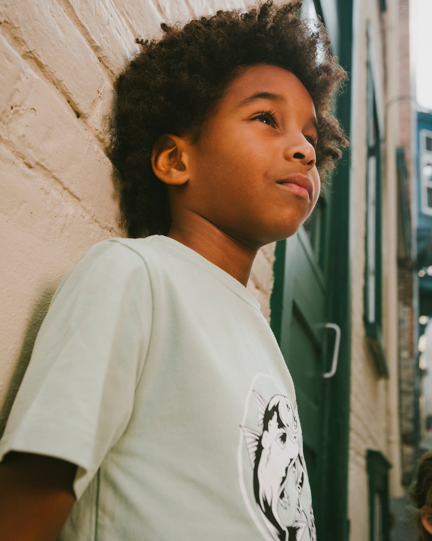 Organic Cotton Jersey T-Shirt With Print Sage : T-shirt en jersey de coton biologique imprimé sauge