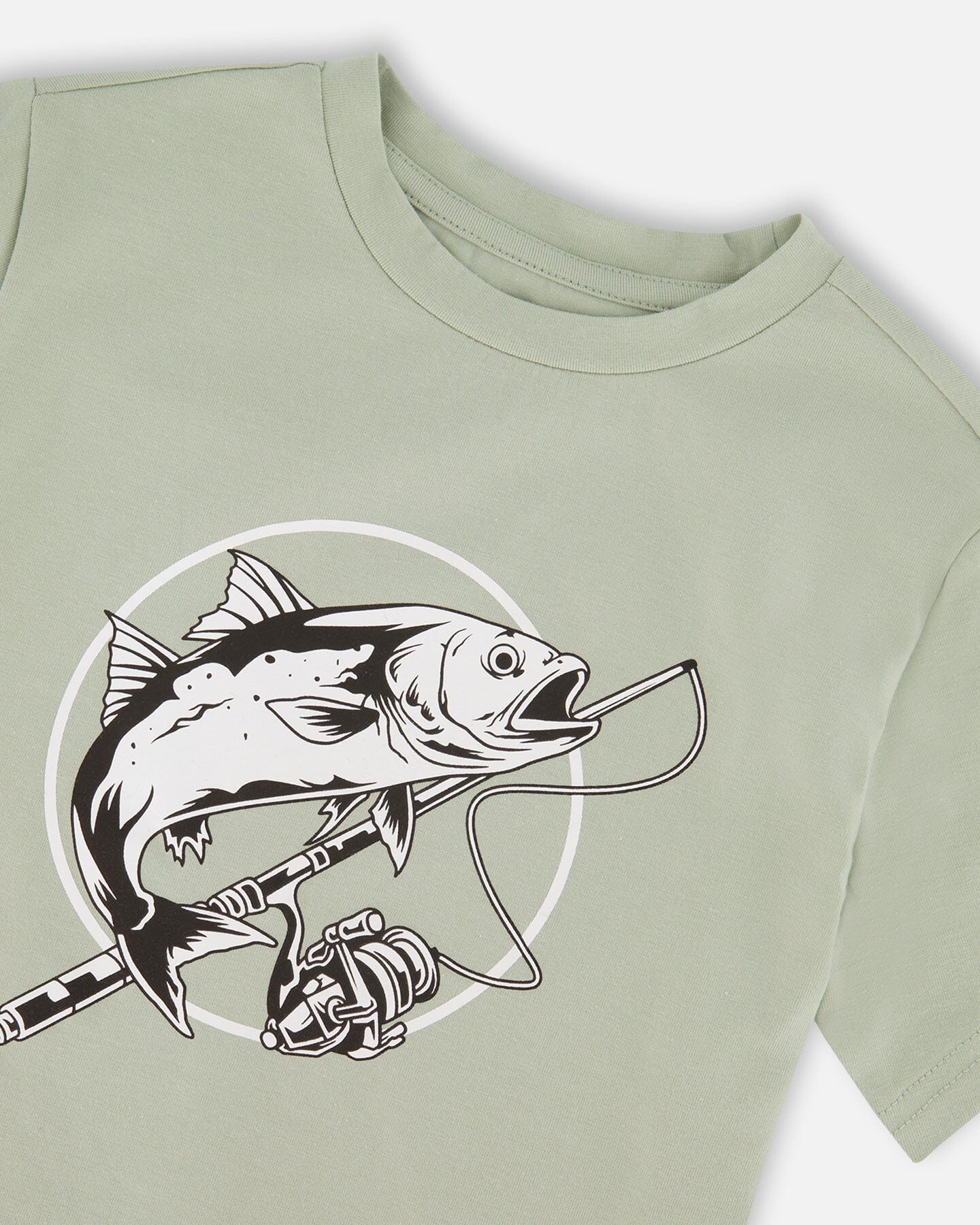 Organic Cotton Jersey T-Shirt With Print Sage : T-shirt en jersey de coton biologique imprimé sauge