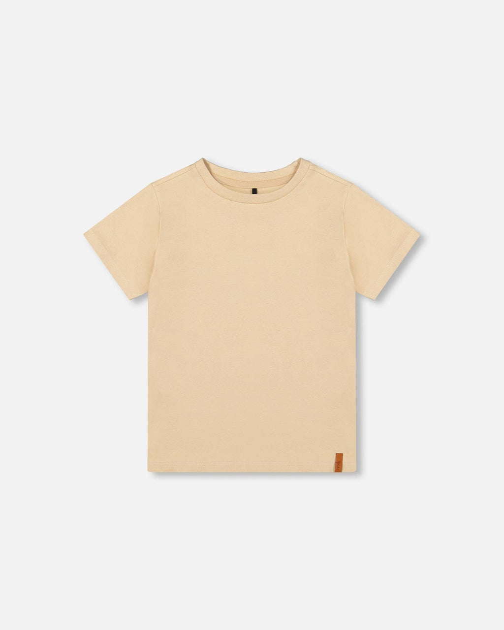 Organic Cotton Jersey T-Shirt Solid Beige : T-shirt en jersey de coton biologique Beige uni