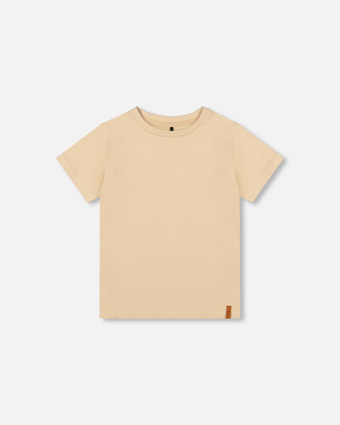 Organic Cotton Jersey T-Shirt Solid Beige : T-shirt en jersey de coton biologique Beige uni