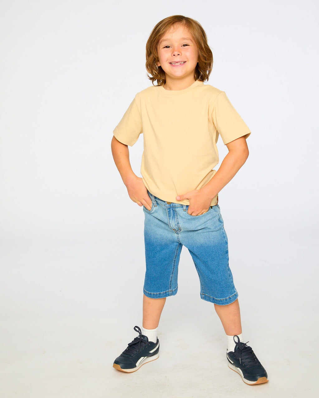 Organic Cotton Jersey T-Shirt Solid Beige : T-shirt en jersey de coton biologique Beige uni